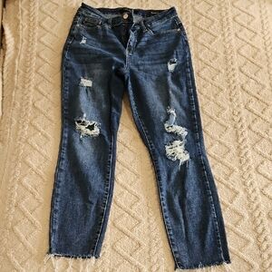 Judy Blue‎ Distressed Relaxed Jeans in Dark Blue Size 7/28